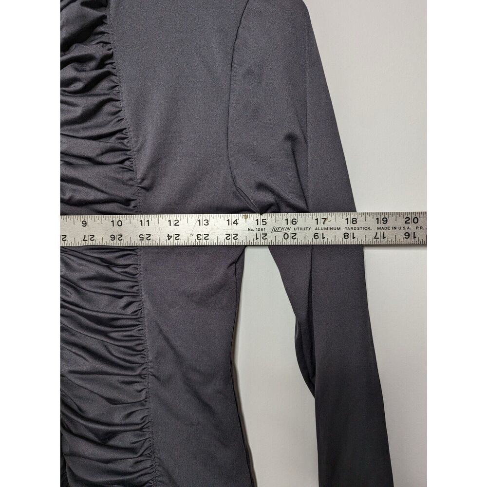 Vintage Y2K Fredericks Of Hollywood Full Zip Ruffle Top Fitted Goth Whimsigoth - Picture 7 of 11